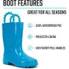 imageWestern Chief Kids Waterproof Neon Rain Boots with PullOn Handles and Traction OutsoleBlue
