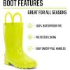 imageWestern Chief Kids Waterproof Neon Rain Boots with PullOn Handles and Traction OutsoleGreen