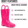 imageWestern Chief Kids Waterproof Neon Rain Boots with PullOn Handles and Traction OutsolePink