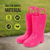 imageWestern Chief Kids Waterproof Neon Rain Boots with PullOn Handles and Traction OutsolePink
