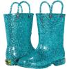 imageWestern Chief Girls Glitter Waterproof Rain Boot with Easy Pull on Handles Perfect Lightweight Rain Boots for KidsMint