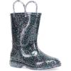 imageWestern Chief Girls Glitter Waterproof Rain Boot with Easy Pull on Handles Perfect Lightweight Rain Boots for KidsMulti