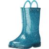 imageWestern Chief Girls Glitter Waterproof Rain Boot with Easy Pull on Handles Perfect Lightweight Rain Boots for KidsTurquoise
