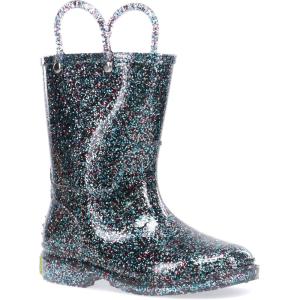 imageWestern Chief Girls Glitter Waterproof Rain Boot with Easy Pull on Handles Perfect Lightweight Rain Boots for KidsMulti