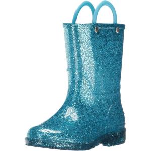 imageWestern Chief Girls Glitter Waterproof Rain Boot with Easy Pull on Handles Perfect Lightweight Rain Boots for KidsTurquoise
