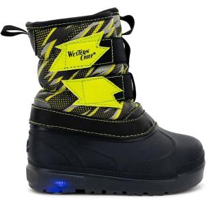 imageWestern Chief Kids Denali Lighted Faux Fur Cold Weather Boots  Waterproof Snow Boots with Reflective Glitter Warm and Cozy Winter Boots for Toddlers and KidsCharcoal