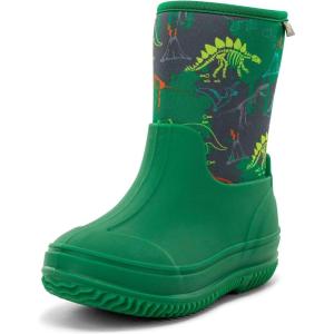 imageWestern Chief Kids Freestyle Neoprene Outdoor Boot Lightweight Kid Friendly for Boys and Girls Waterproof Boot for Rain Mud Cold Weather SnowGreen Dino
