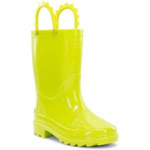 imageWestern Chief Kids Waterproof Neon Rain Boots with PullOn Handles and Traction OutsoleGreen