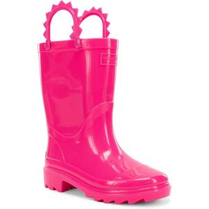 imageWestern Chief Kids Waterproof Neon Rain Boots with PullOn Handles and Traction OutsolePink