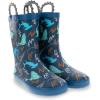 imageWestern Chief Kids Printed Waterproof Rubber Rain Boots  Durable and EasyOn Puddle BootsShark Bolt
