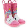 imageWestern Chief Kids Printed Waterproof Rubber Rain Boots  Durable and EasyOn Puddle BootsUnicorn