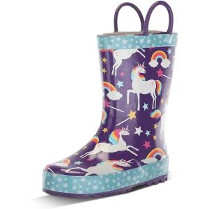 imageWestern Chief Kids Girls Waterproof Printed Rain Boot with Easy Pull on Handles UNICORN dreams 12 M US Little Kid