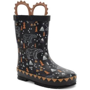 imageWestern Chief Kids Grizzly Rain Boots  Waterproof Toddler ampamp Little Kid Rainboots with Warm Faux Fur Lining Black 1