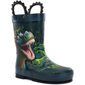 imageWestern Chief Rain Boots with Pull on Handles for Toddlers and Kids  Premium Waterproof Boots for Boys and Girls Thunder Rex 10