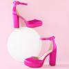 imageAnkis Black Platform Closed Toe Heels for Women Womens Heels Closed Round Toe Chunky Block Pumps Shoes 4 InchHot Pink Satin