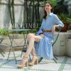 imageAnkis Black Platform Closed Toe Heels for Women Womens Heels Closed Round Toe Chunky Block Pumps Shoes 4 InchNude Nubuck