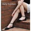 imageAnkis Closed Toe Heels for Women Black Nude White Gold Silver 1 Inch Womens Flats Low Block Heel Women Dress Shoes Womens Pumps Work Shoes with Ankle Strap for Spring FallBlack Nubuck