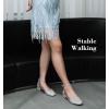 imageAnkis Closed Toe Heels for Women Black Nude White Gold Silver 1 Inch Womens Flats Low Block Heel Women Dress Shoes Womens Pumps Work Shoes with Ankle Strap for Spring FallSilver Glitter
