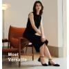 imageAnkis Closed Toe Heels for Women Black Nude White Gold Silver 1 Inch Womens Flats Low Block Heel Women Dress Shoes Womens Pumps Work Shoes with Ankle Strap for Spring FallBlack Nubuck