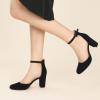 imageAnkis Closed Toe Heels for Women Black Nude White Silver Gold Womens Heels Closed Round Toe Chunky Block Pumps Shoes 3 InchBlack Nubuck