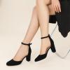 imageAnkis Closed Toe Heels for Women Black Nude White Silver Gold Womens Heels Closed Round Toe Chunky Block Pumps Shoes 3 InchBlack Nubuck