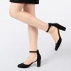 imageAnkis Closed Toe Heels for Women Black Nude White Silver Gold Womens Heels Closed Round Toe Chunky Block Pumps Shoes 3 InchBlack Suede