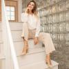 imageAnkis Closed Toe Heels for Women Black Nude White Silver Gold Womens Heels Closed Round Toe Chunky Block Pumps Shoes 3 InchNude Nubuck