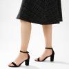 imageAnkis Heels for Women Open Toe Ankle Strap Chunky Heel Sandals 275 InchBlack Nubuck