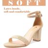 imageAnkis Heels for Women Open Toe Ankle Strap Chunky Heel Sandals 275 InchGold