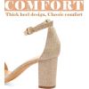 imageAnkis Heels for Women Open Toe Ankle Strap Chunky Heel Sandals 275 InchGold