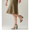 imageAnkis Heels for Women Open Toe Ankle Strap Chunky Heel Sandals 275 InchGreen