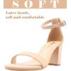 imageAnkis Heels for Women Open Toe Ankle Strap Chunky Heel Sandals 275 InchNude Nubuck