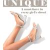 imageAnkis Heels for Women Open Toe Ankle Strap Chunky Heel Sandals 275 InchSilver