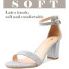 imageAnkis Heels for Women Open Toe Ankle Strap Chunky Heel Sandals 275 InchSilver