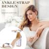 imageAnkis Heels for Women Open Toe Ankle Strap Chunky Heel Sandals 275 InchSilver Pu