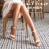 imageAnkis Heels for Women Open Toe Ankle Strap Chunky Heel Sandals 275 InchWhite Pu