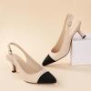 imageAnkis Slingback Heels for Women Closed Toe Womens Pumps Kitten Heel Wedding Party Casual Dress ShoesNude Black