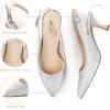 imageAnkis Slingback Heels for Women Closed Toe Womens Pumps Kitten Heel Wedding Party Casual Dress ShoesSilver Glitter