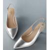 imageAnkis Slingback Heels for Women Closed Toe Womens Pumps Kitten Heel Wedding Party Casual Dress ShoesSilver Pu
