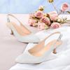 imageAnkis Slingback Heels for Women Closed Toe Womens Pumps Kitten Heel Wedding Party Casual Dress ShoesSilver1