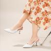 imageAnkis Slingback Heels for Women Closed Toe Womens Pumps Kitten Heel Wedding Party Casual Dress ShoesWhite Pu