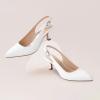 imageAnkis Slingback Heels for Women Closed Toe Womens Pumps Kitten Heel Wedding Party Casual Dress ShoesWhite Pu