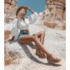 imageAnkis Wedge Sandals for Women Espadrille Womens Wedge Sandals Comfortable Open Toe Cross Band Ankle Strap High Heel Wedges for Women Dressy Summer 34InchBrown Suede