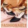 imageAnkis Womens Pumps Low Heel  Black Gold Nude Closed Toe Heel for Women Dress Shoes Low Kitten Heel Wedding Bride Evening Party Standard Size 26 InchesNude Pu