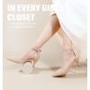 imageAnkis Womens Pumps Low Heel  Black Gold Nude Closed Toe Heel for Women Dress Shoes Low Kitten Heel Wedding Bride Evening Party Standard Size 26 InchesNude Nubuck