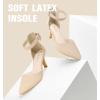 imageAnkis Womens Pumps Low Heel  Black Gold Nude Closed Toe Heel for Women Dress Shoes Low Kitten Heel Wedding Bride Evening Party Standard Size 26 InchesNude Nubuck