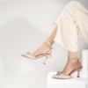 imageAnkis Womens Rhinestone Bow Heels Closed Toe Pumps Strappy Heels for WomenApricot