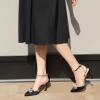 imageAnkis Womens Rhinestone Bow Heels Closed Toe Pumps Strappy Heels for WomenBlack Satin