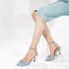 imageAnkis Womens Rhinestone Bow Heels Closed Toe Pumps Strappy Heels for WomenBlue Glitter