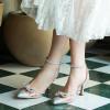 imageAnkis Womens Rhinestone Bow Heels Closed Toe Pumps Strappy Heels for WomenClear Silver